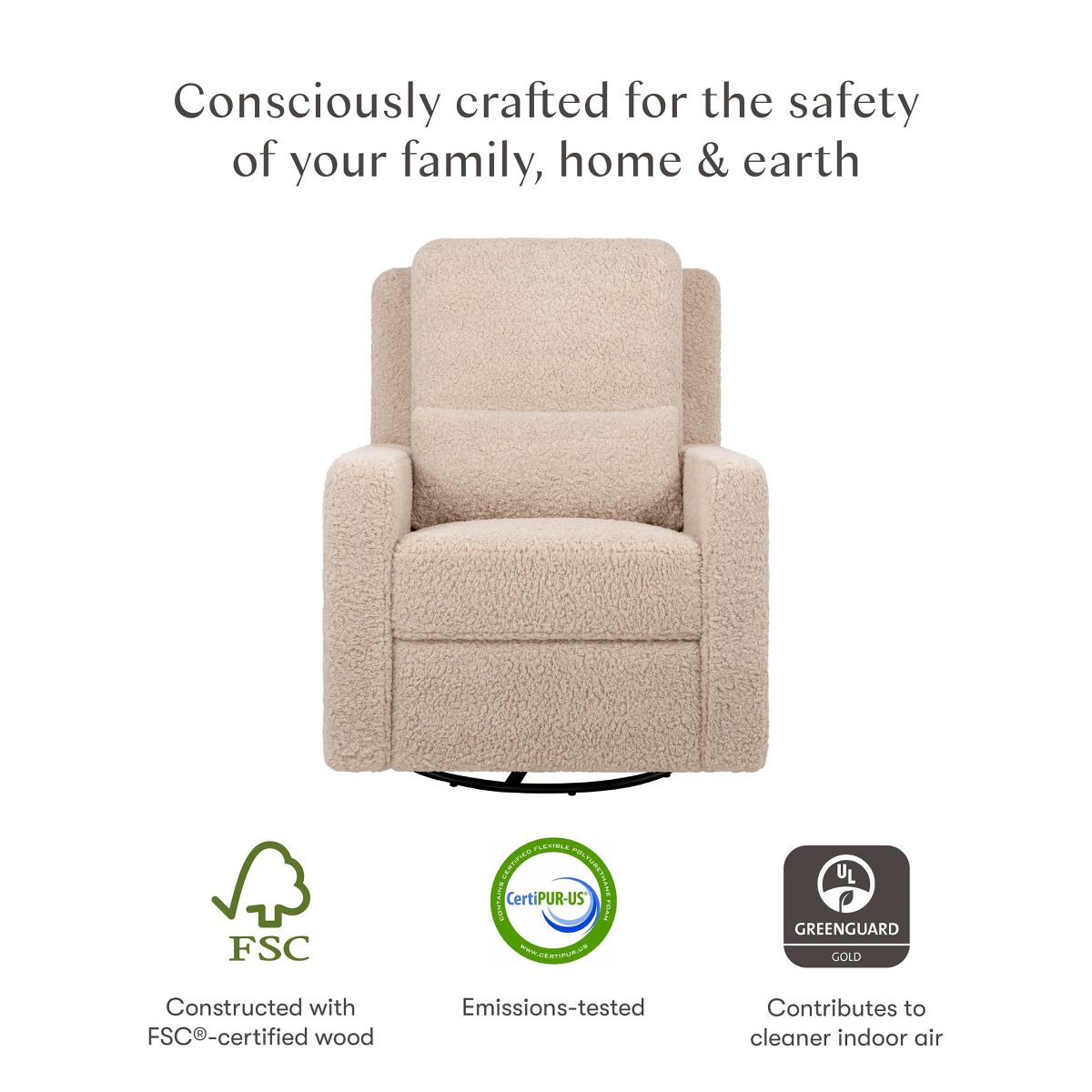 Babyletto Sigi Recliner and Swivel Glider - Chai Shearling - thumbnail 4