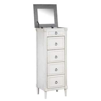 Magg 4 Drawer Jewelry Chest with Flip Up Mirror Antique White/Antique Gray Two Tone - HOMES: Inside + Out
