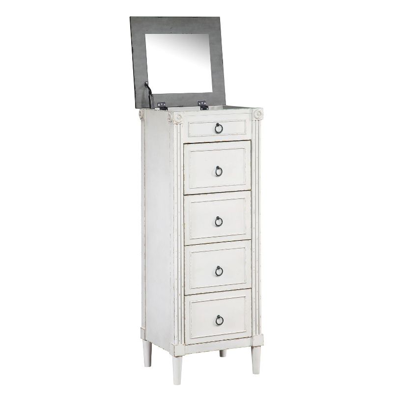 Magg 4 Drawer Jewelry Chest with Flip Up Mirror Antique White/Antique Gray Two Tone - HOMES: Inside + Out, 1 of 13