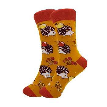 Fall Hedgehog Socks (Women's Sizes Adult Medium) from the Sock Panda