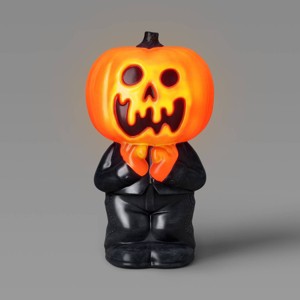 12.2" Scared Jack Lit Blow Mold Halloween Decorative Prop Orange - Hyde and EEK! Boutique™ - 1 of 3
