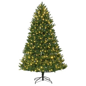 Artificial Christmas Tree, Premium Unlit Hinged Design, Dense Realistic Holiday Decor​ w/Easy Assembly, Base - 1 of 4