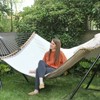 SONGMICS Hammock, Quilted Hammock with Curved Bamboo Spreaders, Pillow, 78.7 x 55.1 Inches - 3 of 4