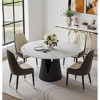 POVISON Contemporary Upholstered Dining Chairs Set of 2, High Back Armchairs, Black - 4 of 4