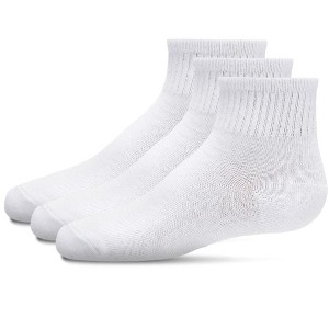 Memoi Kids' 3 Pair Pack Mid Cut Cotton Blend Socks - 1 of 4