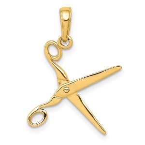 Black Bow Jewelry 14k Yellow Gold 3D Moveable Scissors Pendant - 1 of 4