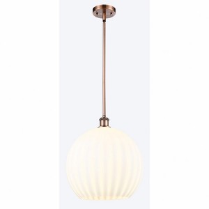 White Venetian - 1 Light Stem Hung Pendant In Modern Style-16.63 Inches Tall and 13.75 Inches Wide - 1 of 1