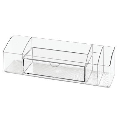 InterDesign Recycled Plastic Divided Medicine Cabinet Organizer 5 Compartment with drawer