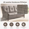 Buenhomino Wicker Outdoor Patio Furniture Set - 6 Piece Patio Conversation Set with Swivel Rocker Chairs, Rattan Sofa, Ottomans and Coffee Table - 2 of 4