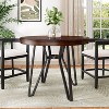 NicBex Farmhouse Circle Wooden Dining Table with Black Metal Base,Modern Kitchen Table Bar Table,Dining Room Furniture - 2 of 4