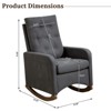 Upholstered Rocking Chair, Fabric Comfy Accent Armchair Chair with Rubber Wood Legs, High Backrest and Side Pocket for Living Room - 4 of 4