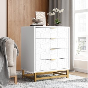 4 Drawer Dresser, Large Dresser for Bedroom, Wood Dresser with 4 Large Drawers - 1 of 4