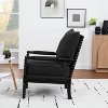 SEYNAR Mid Century Teddy Velvet Fabric Wood Accent Armchair with Cushion - 3 of 4