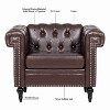 CAVINAS Velvet Accent Chair with Mid-Height Backrest and Gourd Shaped Wood Leg,Upholstered Living Room Chairs,Reading Chairs for Living Room - 4 of 4