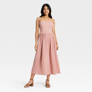 pink sun dress midi Rose Purple Halter Midi Summer Dress with Pockets Vintage Rose Purple / Large