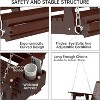 Real Relax Wooden Outdoor Porch Swings with Upgraded 22" Deep Seat, Heavy Duty 880 Lbs Swing Bench Chair for for Patio, Backyard, Garden - 4 of 4