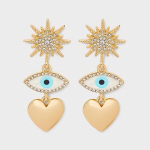 SUGARFIX by BaubleBar Eye Catcher Drop Earrings - Gold/Blue - 1 of 2