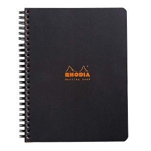 Rhodia Meeting Paper Book 80g Paper - Lined 80 sheets - 6 1/2 x 8 1/4 - Black cover - 1 of 3