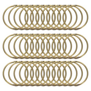 Unique Bargains Iron Round Snap Durable Smooth Glide Shower Curtain Rings 36 Pcs - 1 of 4