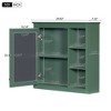 NicBex 30" x 28" Bathroom Storage Wall Cabinet with Mirror & Adjustable Shelves, Medicine Cabinet, Mirror Cabinet with 3 Open Shelves, Gray - 2 of 4