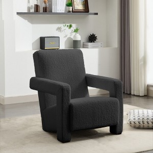 Hyleory 29.1'' Modern Accent Chair, Upholstered Lamb Fleece Adirondack Armchair for Living Room Makeup Room Bedroom - 1 of 4