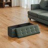 LEDREM 43" Storage Ottoman Bench, Ottoman with Storage, Leather Storage Bench, Hold up to 660lb for Living Room - 2 of 4