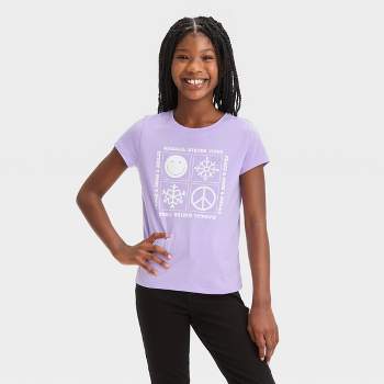 Girls' Short Sleeve Graphic T-Shirt - Cat & Jack™ Lavender