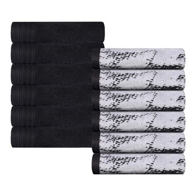Cotton Marble and Solid Medium Weight Assorted Towel Set by Blue Nile Mills