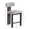 26.5 Inch Dining Chairs with Low Back, Round Bar Stool for Kitchen, Upholstered Fabric Seat with Metal Frame and Foam Padding-Coolbibila - 4 of 4