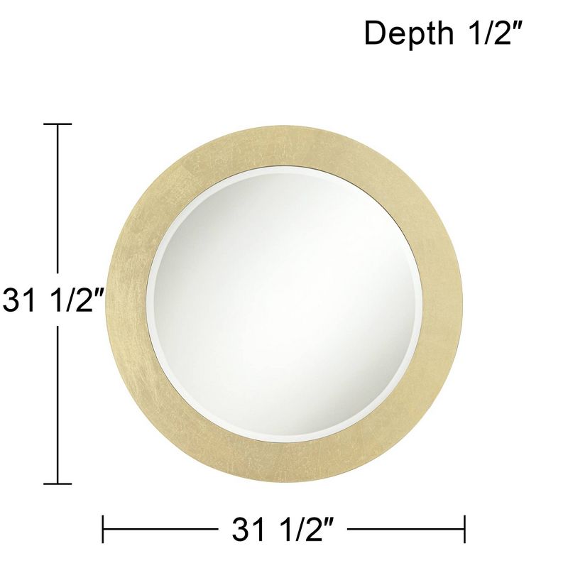 Noble Park Valera Round Vanity Decorative Wall Mirror Modern Beveled Glass Glossy Gold Foil Frame 31 1/2" Wide for Bathroom Bedroom Home House Office, 4 of 8