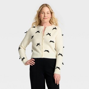 Women's Long Sleeve Party Cardigan Sweater - A New Day™ - 1 of 3