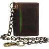 Generic Men's RFID Blocking Trifold Vintage Leather Biker Chain Wallet - 3 of 4
