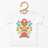 The Juniper Shop Folk Art Florals Distressed Toddler Short Sleeve Tee - 4T - White - 2 of 4
