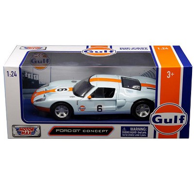 Ford GT Concept #6 with "Gulf" Livery Light Blue with Orange Stripe 1/24 Diecast Model Car by Motormax