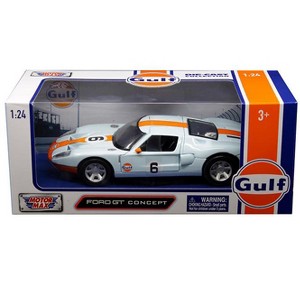 Ford GT Concept #6 with "Gulf" Livery Light Blue with Orange Stripe 1/24 Diecast Model Car by Motormax - 1 of 3