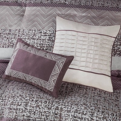 Purple and Gray Queen Microfiber 7-Piece Comforter Set
