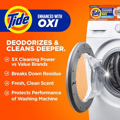 Tide Unscented Washing Machine Cleaner + Ultra Oxi Powder - 6ct - Thumbnail 3