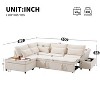 107''W Modular Sectional Sofa Couch Set, Upholstered Pull-out Sofa Bed with Storage Ottoman, USB Ports, Free Combination -ModernLuxe - 3 of 4