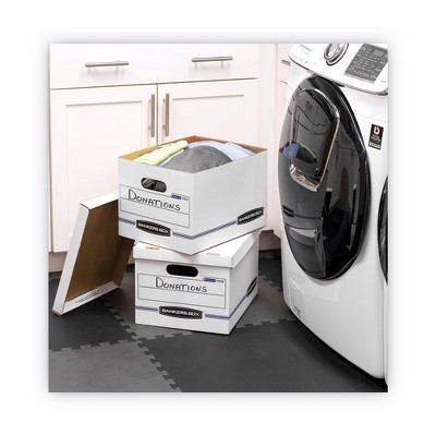 White Corrugated Cardboard Storage Boxes with Lift-Off Lids, 12" x 16.25" x 10.5"