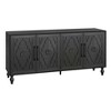 ORRD Carved Flower Door Large Storage Cabinet With Metal Handle Suitable For Living Room, Kitchen, Entryway(Natural Wood) - 2 of 4