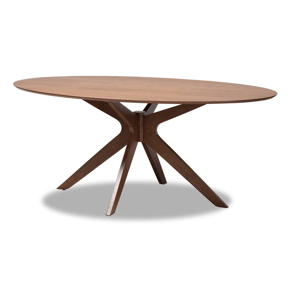 Photos - Dining Table 71" Monte Wood Oval  Walnut - Baxton Studio