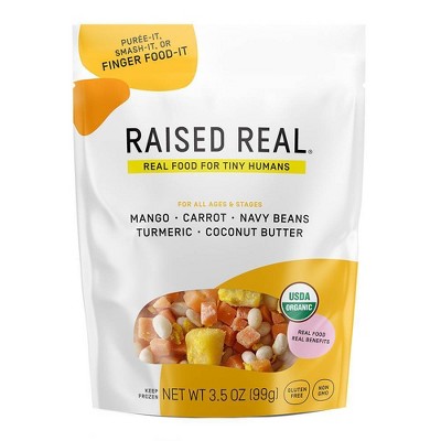 Raised Real Organic Gluten Free Frozen Mango + Navy Bean Frozen Baby and Toddler Food - 3.5oz