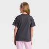 Girls' Short Sleeve 'Seville' Oversized Graphic T-Shirt - Cat & Jack™ Dark Gray - 2 of 3