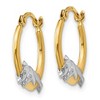 Black Bow Jewelry 15mm Dolphin Round Hoop Earrings in 14k Yellow Gold and Rhodium - 2 of 4