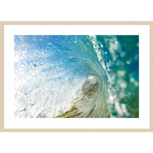 41" x 30" Beautiful Hawaiian Wave by Design Pics Danita Delimont Wood Framed Wall Art Print - Amanti Art - 1 of 4