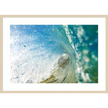41" x 30" Beautiful Hawaiian Wave by Design Pics Danita Delimont Wood Framed Wall Art Print - Amanti Art