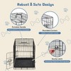 Lyngins Foldable Metal Dog Crate, Single Door Dog Cage, Dog Kennel with Removable Tray, Black Portable Dog Cage for Indoor/Travel Use - 3 of 4