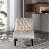 PAGED Modern Accent Chair, Ergonomic Velvet Fabric Recliner Chair with Back and Wood Legs, Reading Chair for Living Room, Bedroom - 2 of 4