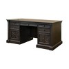 Kingston Traditional Wood Double Pedestal Executive Desk Dark Brown - Martin Furniture: Office Desk with All Purpose Drawer - 2 of 4