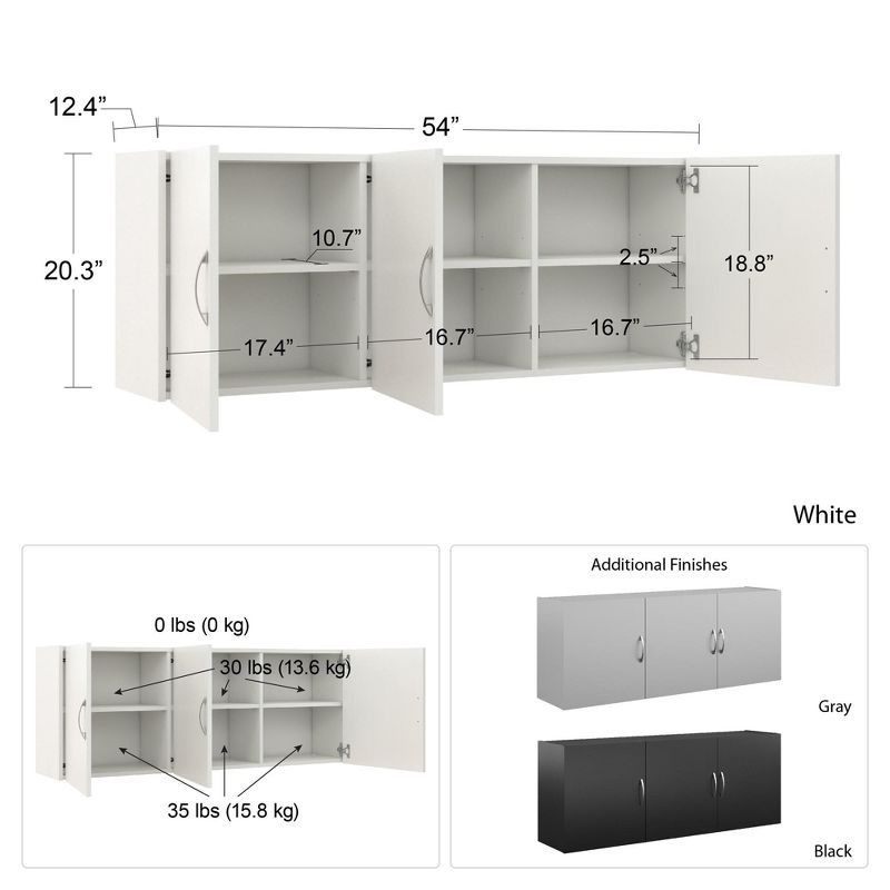 RealRooms Basin 54" Wall Storage Cabinet, 5 of 10